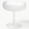 Mundgeblasene Champagnerschalen Ripple mit Rillenrelief, 2 Stück