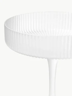 Mundgeblasene Champagnerschalen Ripple mit Rillenrelief, 2 Stück
