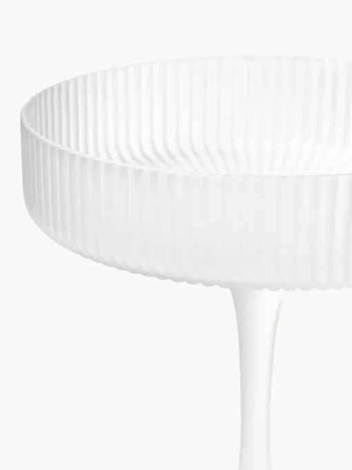 Mundgeblasene Champagnerschalen Ripple mit Rillenrelief, 2 Stück