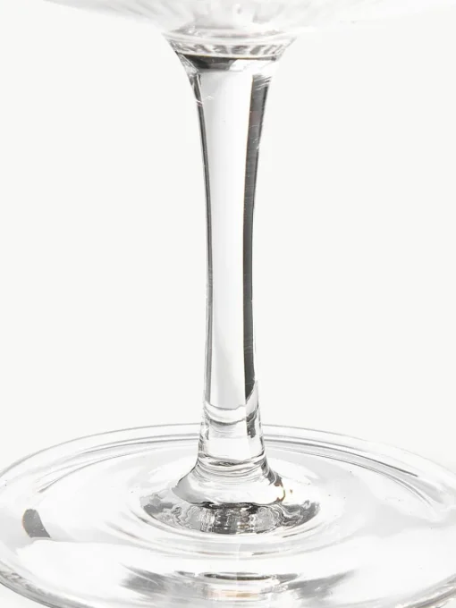 Mundgeblasene Champagnerschalen Ripple mit Rillenrelief, 2 Stück