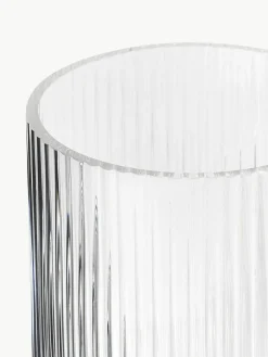 Mundgeblasene Deko-Vase Carlo mit Rillenrelief, H 20 cm