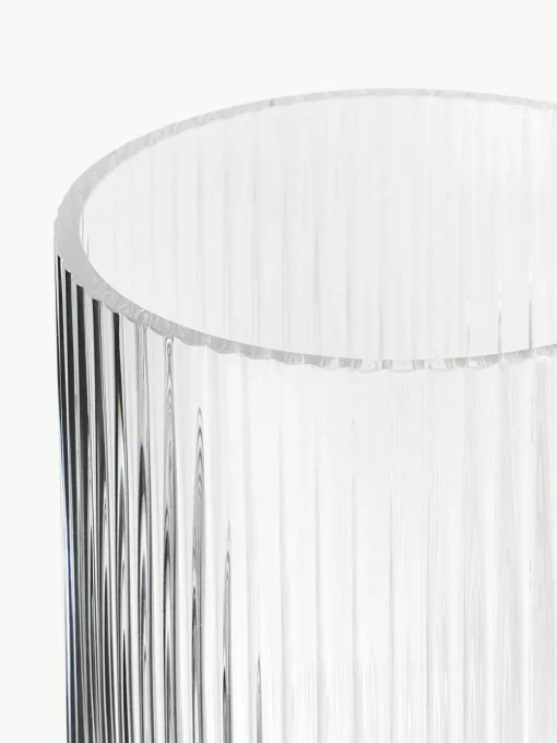 Mundgeblasene Deko-Vase Carlo mit Rillenrelief, H 20 cm