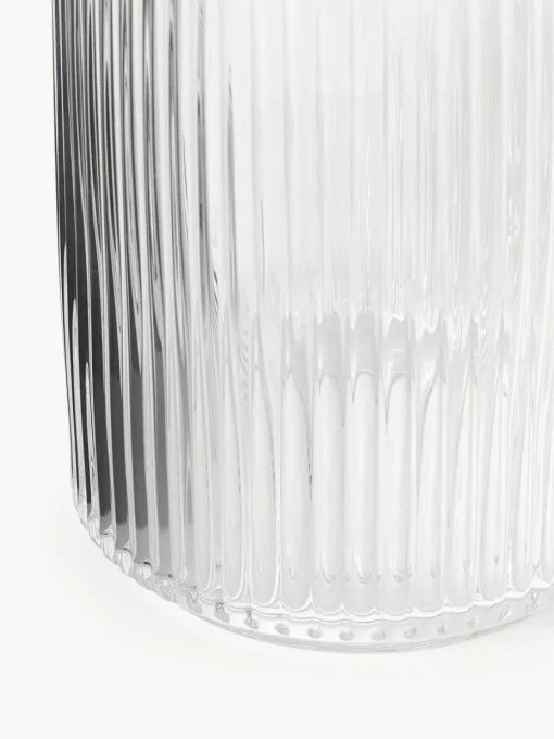 Mundgeblasene Deko-Vase Carlo mit Rillenrelief, H 20 cm
