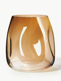 Mundgeblasene Glas-Vase Luster, H 17 cm