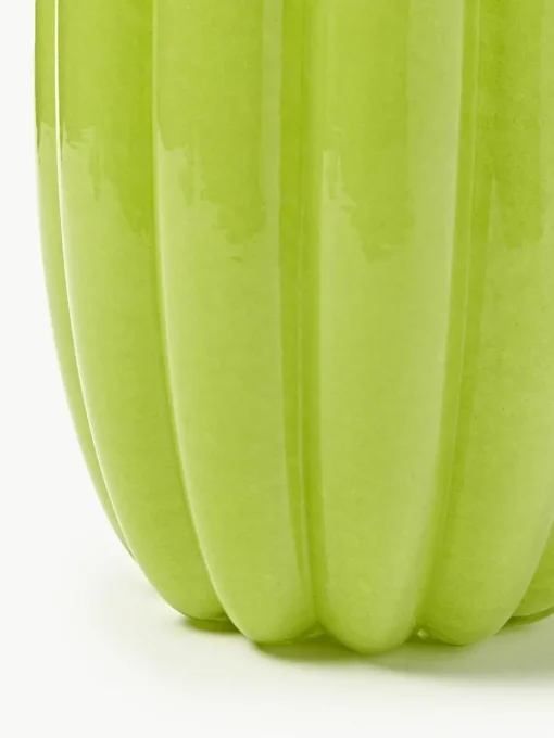 Mundgeblasene Glas-Vase Melon, H 38 cm