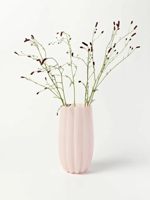 Mundgeblasene Glas-Vase Melon, H 38 cm