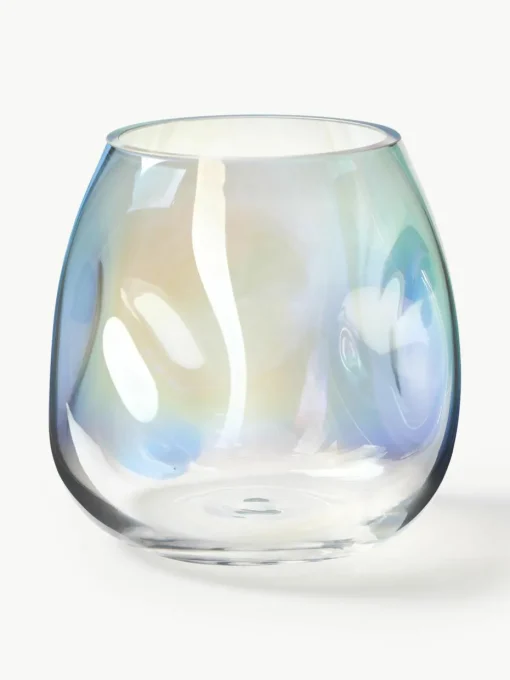 Mundgeblasene Glas-Vase Rainbow, H 17 cm