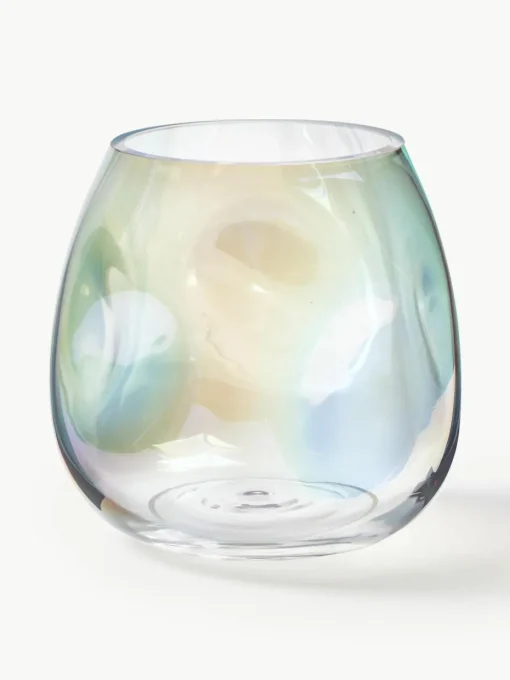 Mundgeblasene Glas-Vase Rainbow, H 17 cm