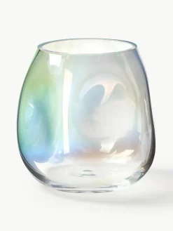 Mundgeblasene Glas-Vase Rainbow, H 17 cm