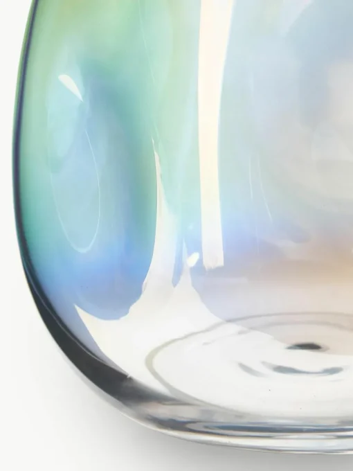 Mundgeblasene Glas-Vase Rainbow, H 17 cm
