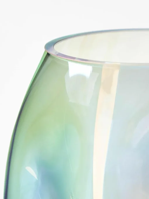 Mundgeblasene Glas-Vase Rainbow, H 17 cm