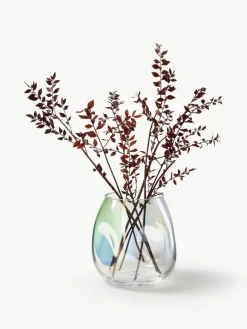 Mundgeblasene Glas-Vase Rainbow, H 17 cm
