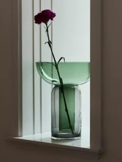 Mundgeblasene Glas-Vase Torus, H 33 cm