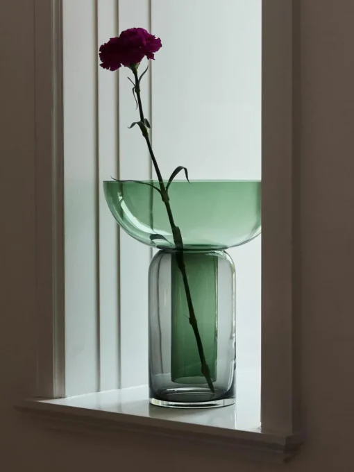 Mundgeblasene Glas-Vase Torus, H 33 cm