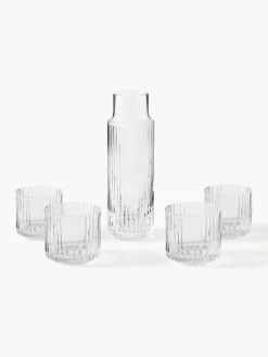 Mundgeblasene Karaffe Aleo mit Wassergläsern, 5er-Set