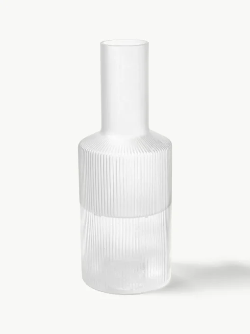 Mundgeblasene Karaffe Ripple mit Rillenrelief, 1 L