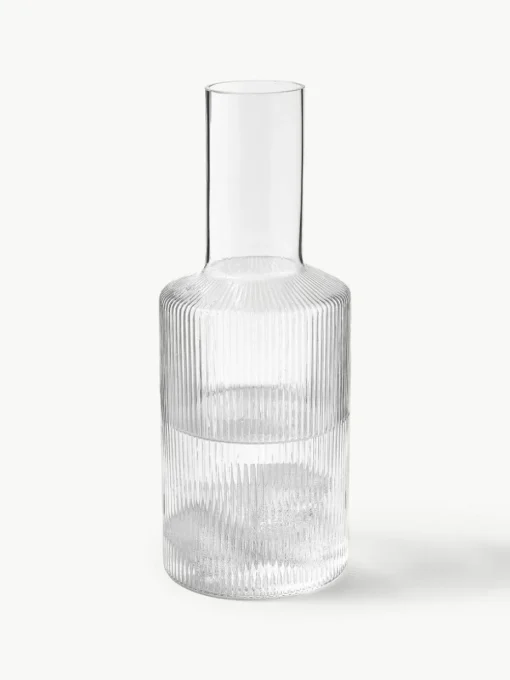 Mundgeblasene Karaffe Ripple mit Rillenrelief, 1 L