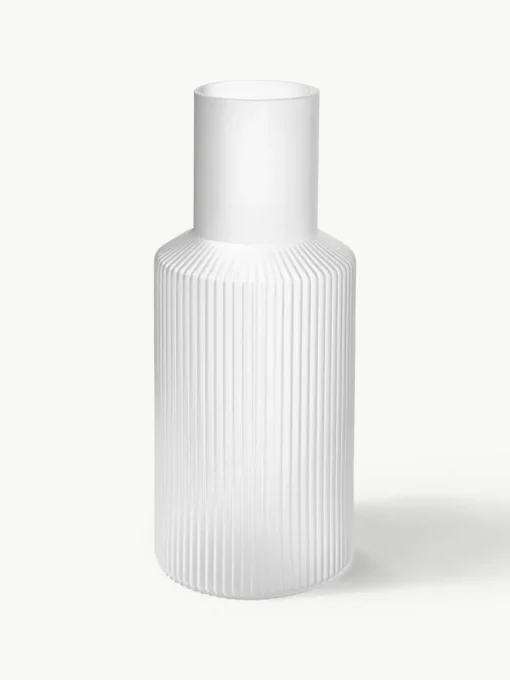 Mundgeblasene kleine Karaffe Ripple mit Wasserglas, 2er-Set