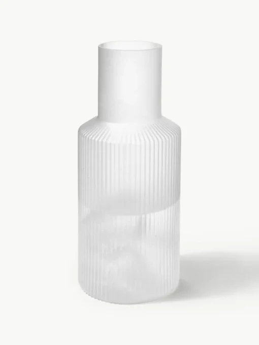 Mundgeblasene kleine Karaffe Ripple mit Wasserglas, 2er-Set