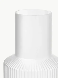 Mundgeblasene kleine Karaffe Ripple mit Wasserglas, 2er-Set