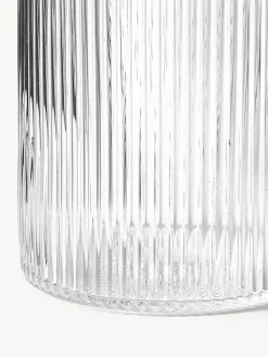 Mundgeblasene kleine Karaffe Ripple mit Wasserglas, 2er-Set