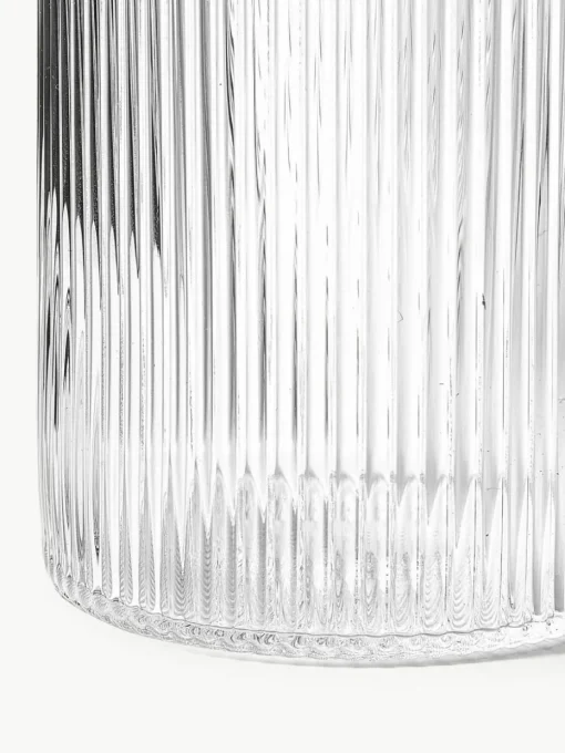 Mundgeblasene kleine Karaffe Ripple mit Wasserglas, 2er-Set