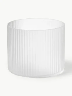 Mundgeblasene kleine Karaffe Ripple mit Wasserglas, 2er-Set