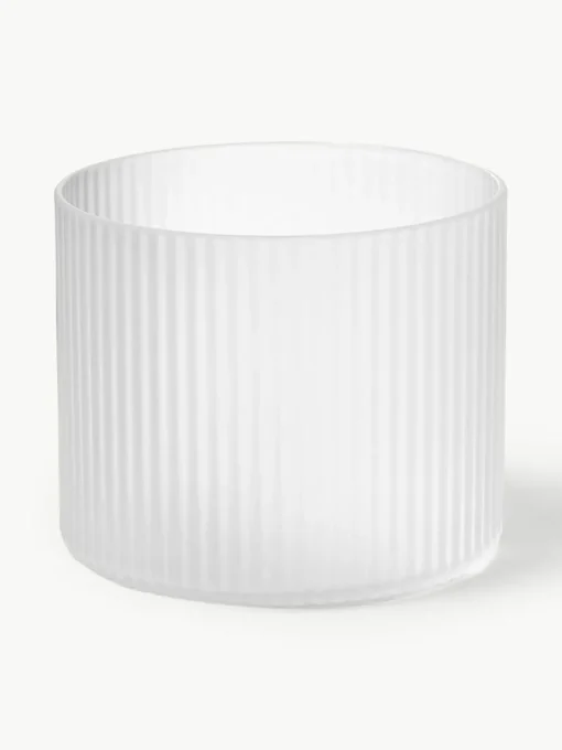 Mundgeblasene kleine Karaffe Ripple mit Wasserglas, 2er-Set