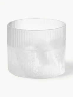 Mundgeblasene kleine Karaffe Ripple mit Wasserglas, 2er-Set