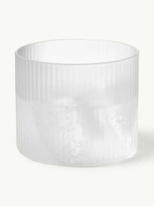 Mundgeblasene kleine Karaffe Ripple mit Wasserglas, 2er-Set