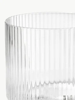 Mundgeblasene kleine Karaffe Ripple mit Wasserglas, 2er-Set