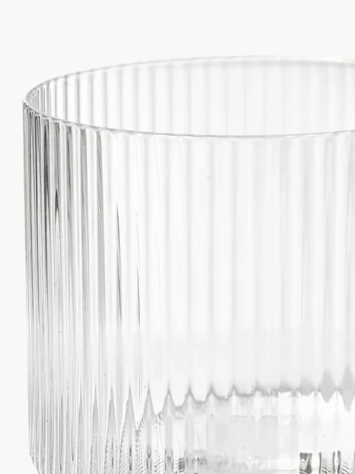 Mundgeblasene kleine Karaffe Ripple mit Wasserglas, 2er-Set