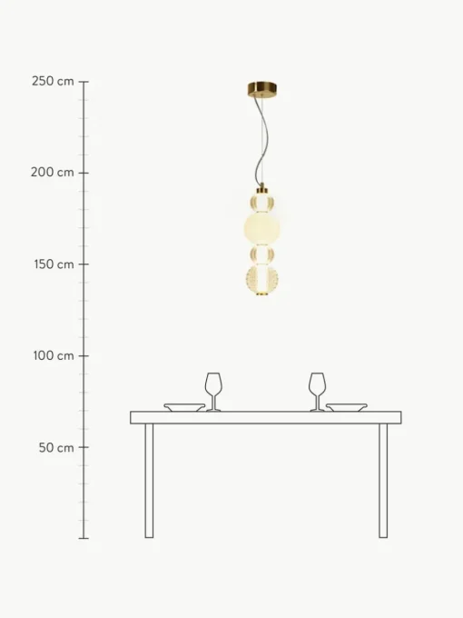 Mundgeblasene kleine LED-Pendelleuchte Collar
