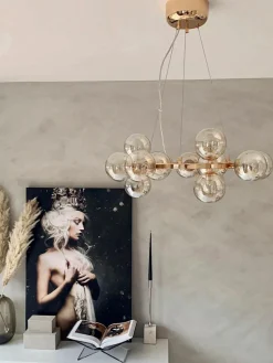 Mundgeblasene LED-Pendelleuchte Splendor