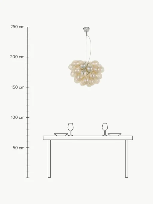 Mundgeblasene LED-Pendelleuchte Gross