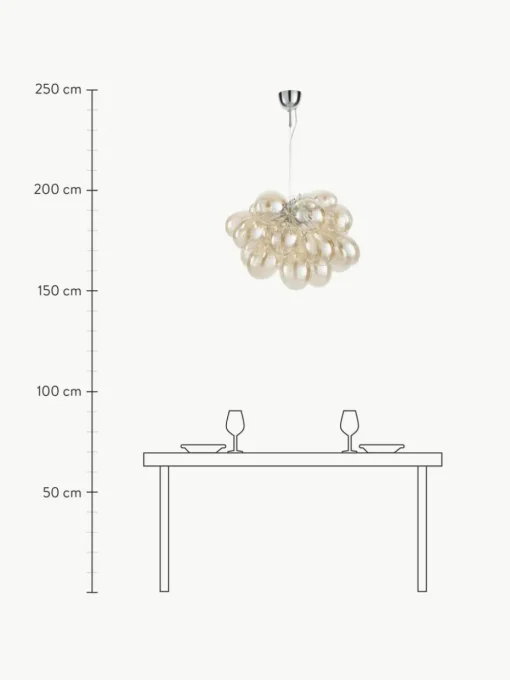 Mundgeblasene LED-Pendelleuchte Gross