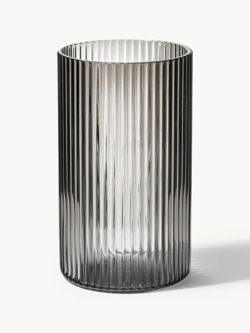 Mundgeblasene Longdrinkgläser Ripple mit Rillenrelief, 4 Stück