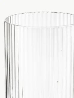 Mundgeblasene Longdrinkgläser Ripple mit Rillenrelief, 4 Stück