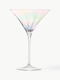 Mundgeblasene Martinigläser Pearl mit schimmerndem Perlmuttglanz, 2 Stück