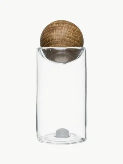 Mundgeblasene Salz- und Pfefferstreuer Nature mit Holzdeckel, 2er-Set