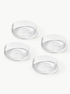 Mundgeblasene Servierschälchen Ripple mit Rillenstruktur, 4 Stück