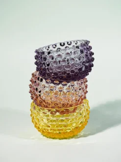 Mundgeblasene Snackschalen Hobnail, 4 Stück