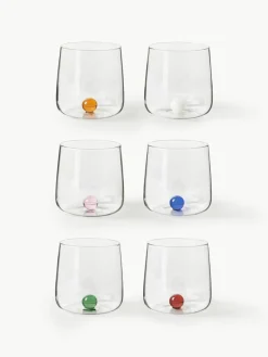 Mundgeblasene Wassergläser Bilia aus Borosilikatglas, 6er-Set