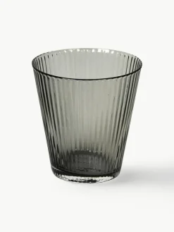 Mundgeblasene Wassergläser Grand Cru aus Rauchglas, 4 Stück