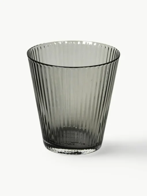Mundgeblasene Wassergläser Grand Cru aus Rauchglas, 4 Stück