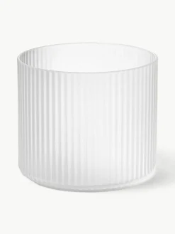 Mundgeblasene Wassergläser Ripple mit Rillenrelief, 4 Stück