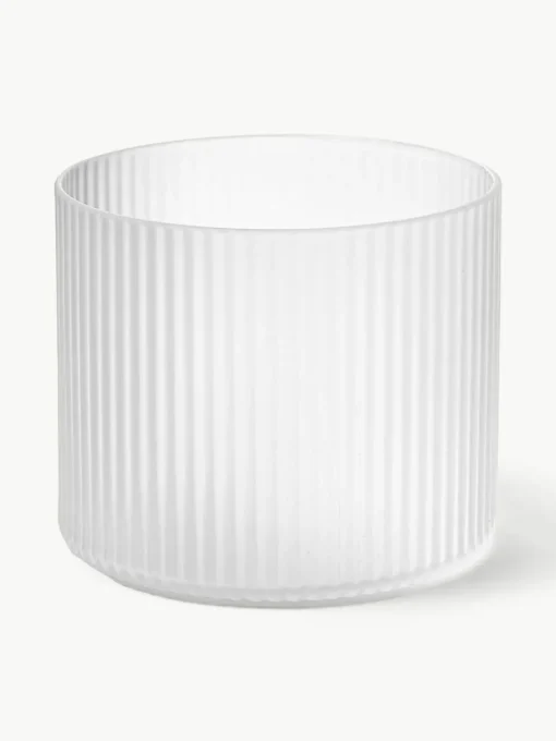 Mundgeblasene Wassergläser Ripple mit Rillenrelief, 4 Stück