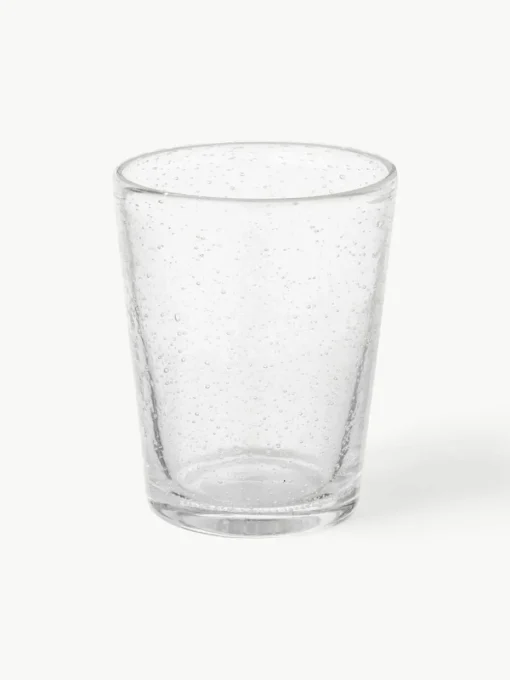 Mundgeblasene Wassergläser Bubble mit dekorativen Luftbläschen, 4 Stück