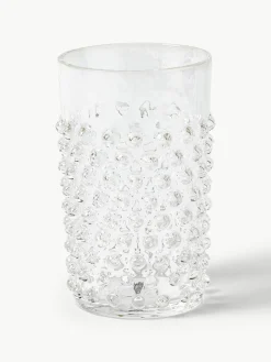 Mundgeblasene Wassergläser Hobnail, 6 Stück