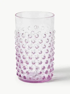 Mundgeblasene Wassergläser Hobnail, 6 Stück